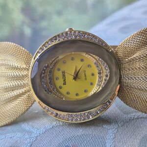 Gold and Yellow Watch with Crystal Accents